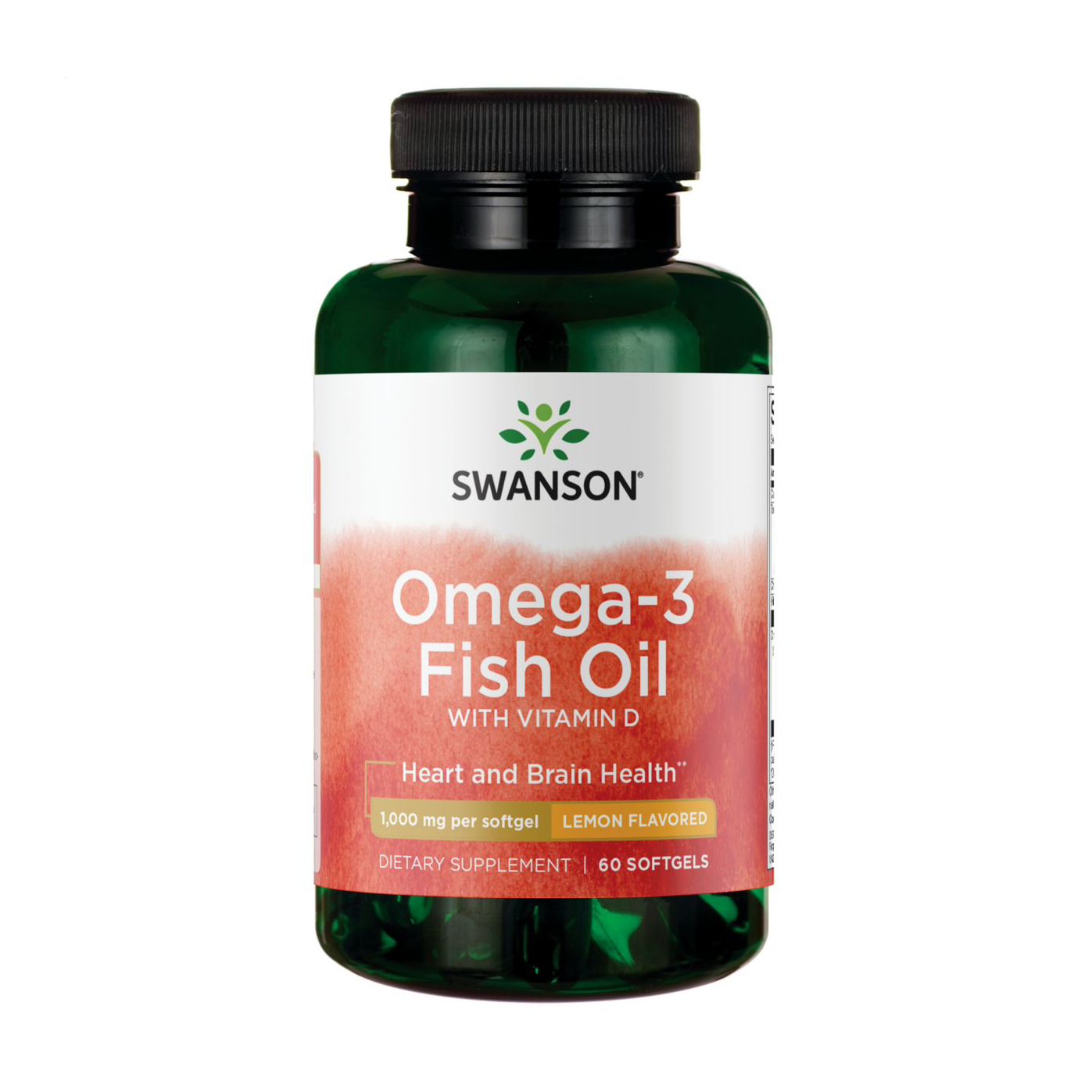 Омега-3 риб'ячий жир Swanson Omega-3 Fish Oil with Vitamin D з вітаміном D, 1000 мг, 60 капсул